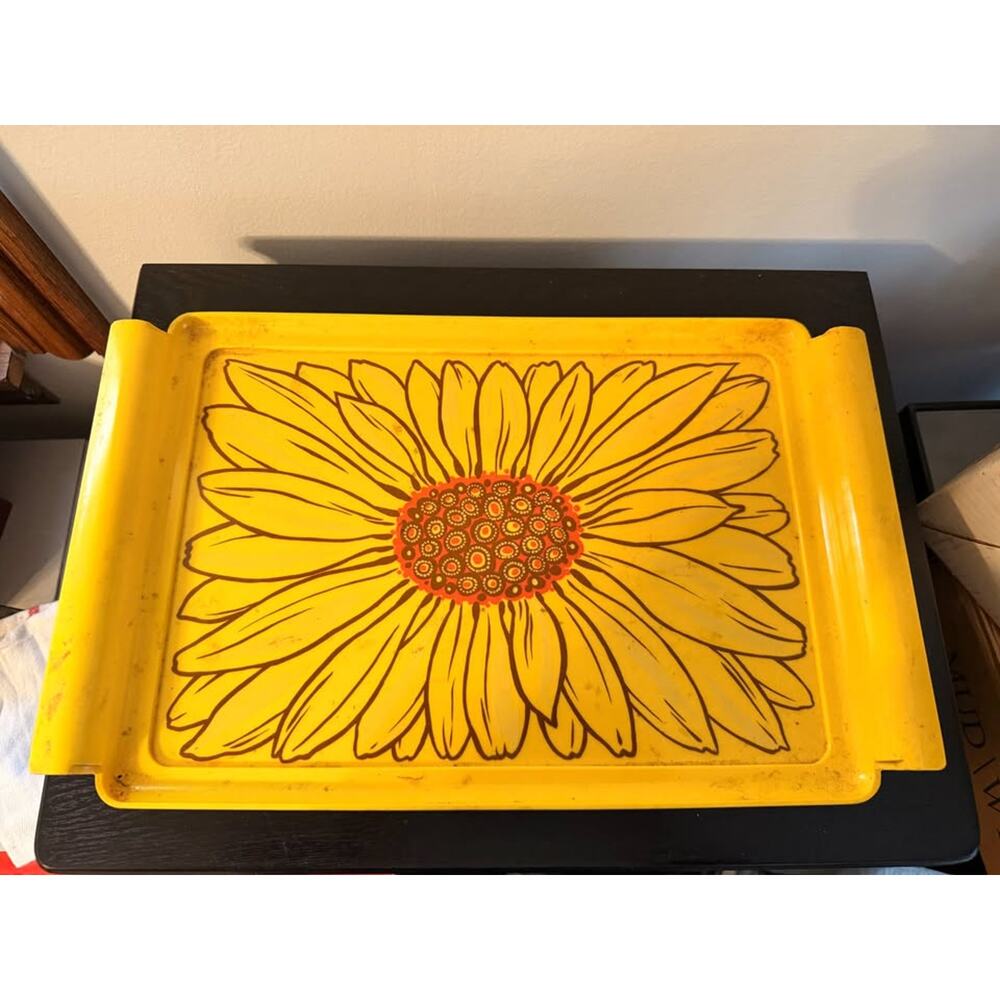 Rare Vintage Mod Sunflower Serving Tray